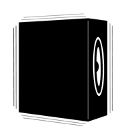 loudspeaker box vibrating, schematic representation