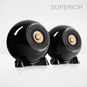 mo° sound Ball Speaker superior. Fullrange speaker with neodymium magnet. Black porcelain housing.