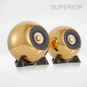 mo° sound Ball Speaker superior. Fullrange speaker with neodymium magnet. Gold plated porcelain housing.