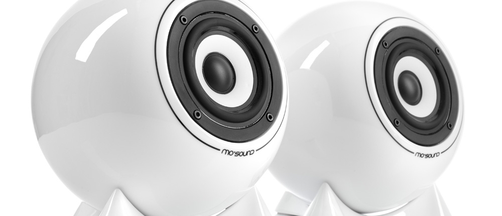 haut-parleur mo° sound ball, classique, blanc. Haut-parleur large bande avec cône en aluminium-magnésium.